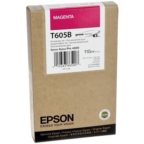 Cartuş Epson T605B, purpuriu (magenta), original