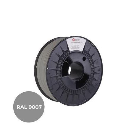 Snur de imprimare (filament) C-TECH PREMIUM LINE, PETG, aluminiu gri, RAL9007, 1,75 mm, 1 kg 3DF-P-PETG1.75-9007