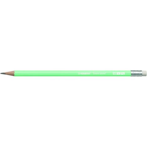 Creion STABILO Swano Pastel HB cu radieră verde pastel