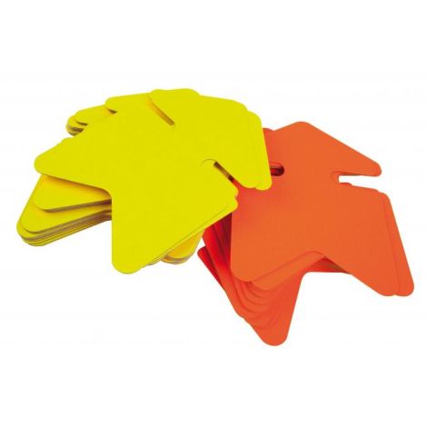 Săgeată din carton colorat etichetabil, 12x16 cm, APLI, amestec galben-portocaliu