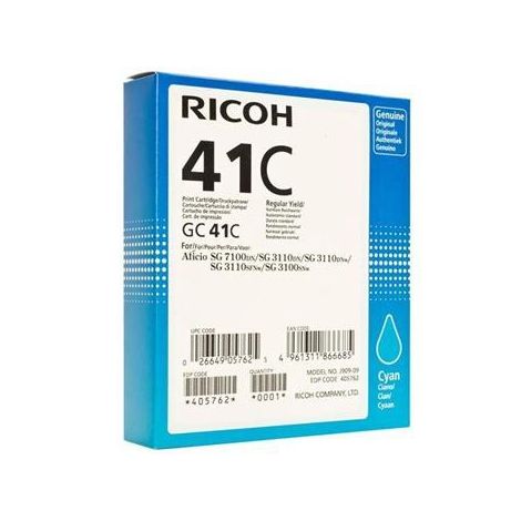 Cartuş Ricoh GC41HC, 405762, azuriu (cyan), original