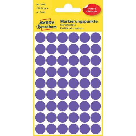 Etichete rotunde de 12 mm Avery violet