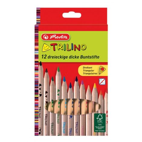 Herlitz Trilino creioane triunghiulare cu 12 culori