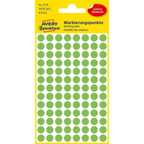 Etichete rotunde de 8 mm Avery verde neon