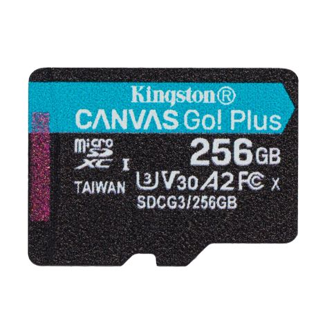 Kingston Canvas Go Plus A2/micro SDXC/256GB/170MBps/UHS-I U3 / Clasa 10 SDCG3/256GBSP