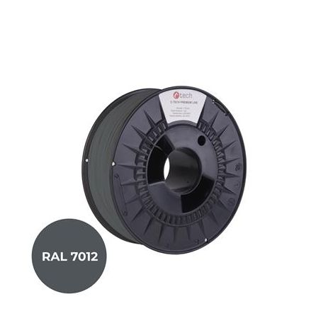 Snur de imprimare (filament) C-TECH PREMIUM LINE, ABS, gri bazalt, RAL7012, 1,75 mm, 1 kg 3DF-P-ABS1.75-7012