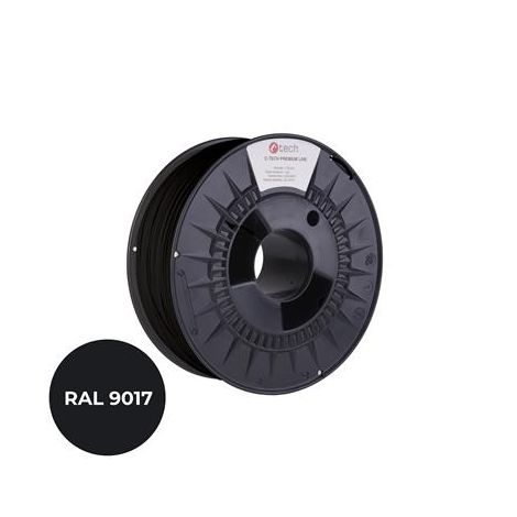 Snur de imprimare (filament) C-TECH PREMIUM LINE, ABS, transport negru, RAL9017, 1,75 mm, 1 kg 3DF-P-ABS1.75-9017