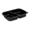 {Meniu bol pentru microunde (PP) 2 piese negru `L` 250 x 185 mm 1100ml [50 buc]}